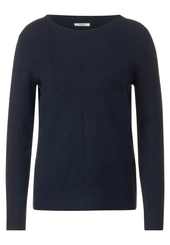 302374- Navy Knit Jumper - Cecil