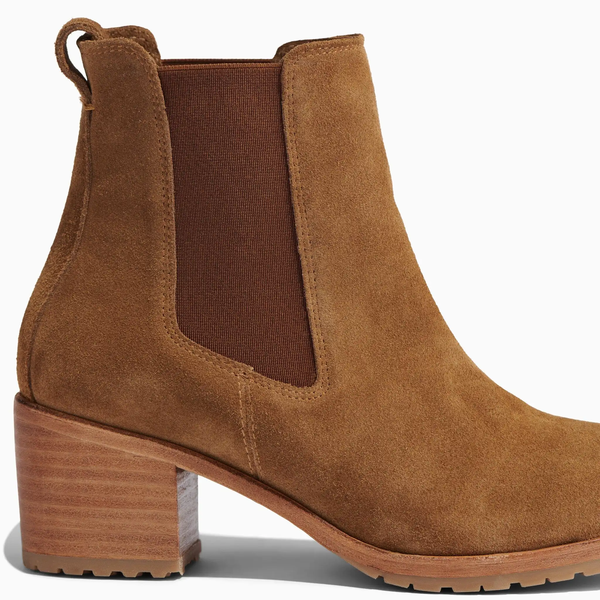 Ana Go-To Heeled Chelsea Boot Taupe Suede