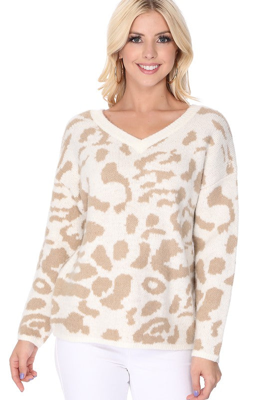 Ashley Leopard Jacquard Sweater