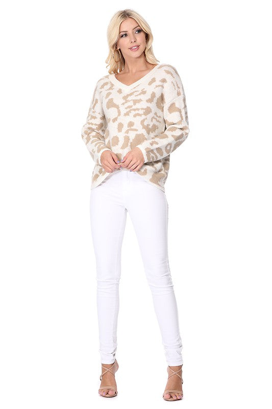 Ashley Leopard Jacquard Sweater