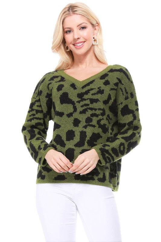 Ashley Leopard Jacquard Sweater