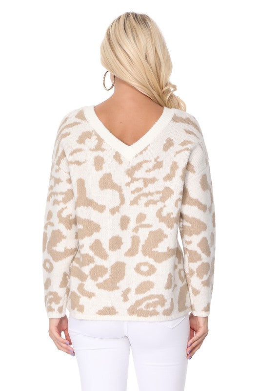 Ashley Leopard Jacquard Sweater