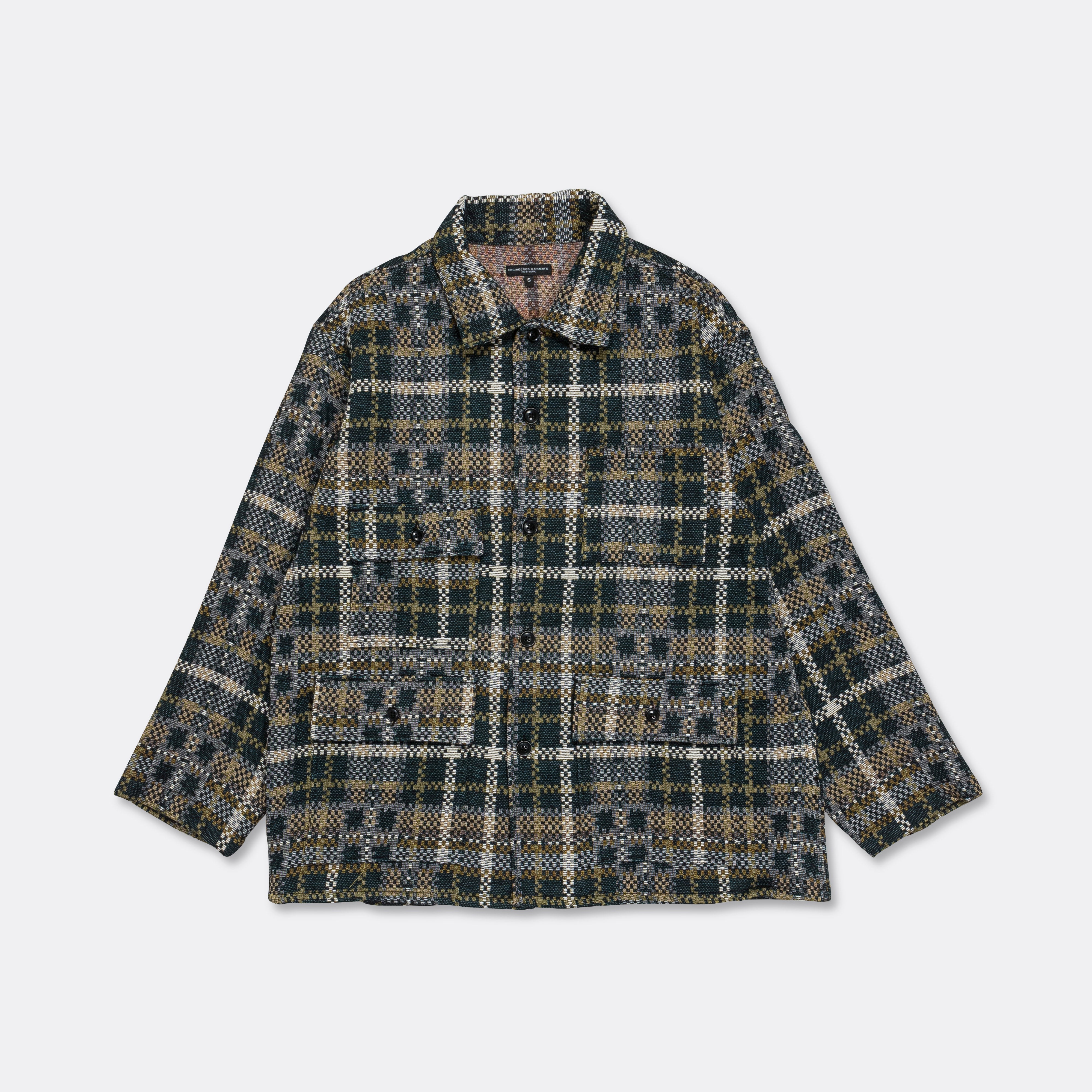 BA Shirt Jacket - Black/Tan Cotton Acrylic Old Plaid