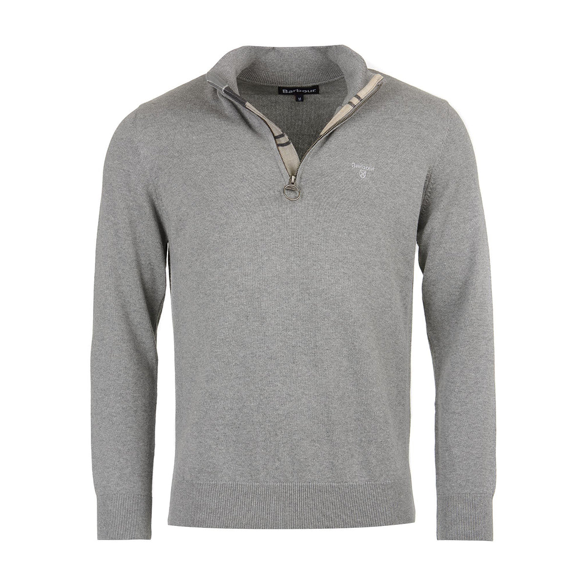 Barbour - Cotton Half Zip Jumper in Grey Marl