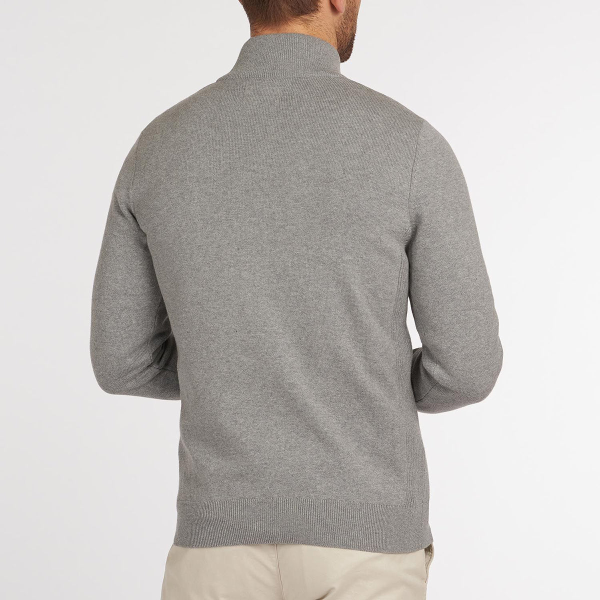 Barbour - Cotton Half Zip Jumper in Grey Marl