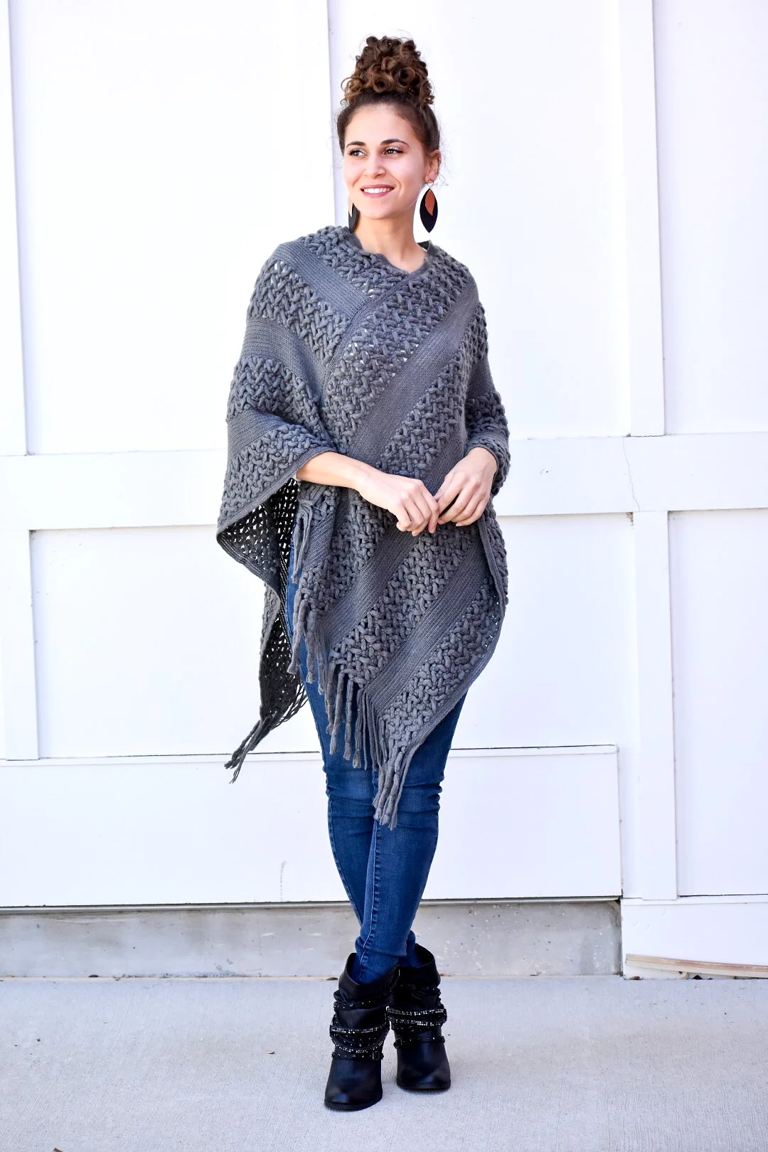 Better Gray Knit Poncho