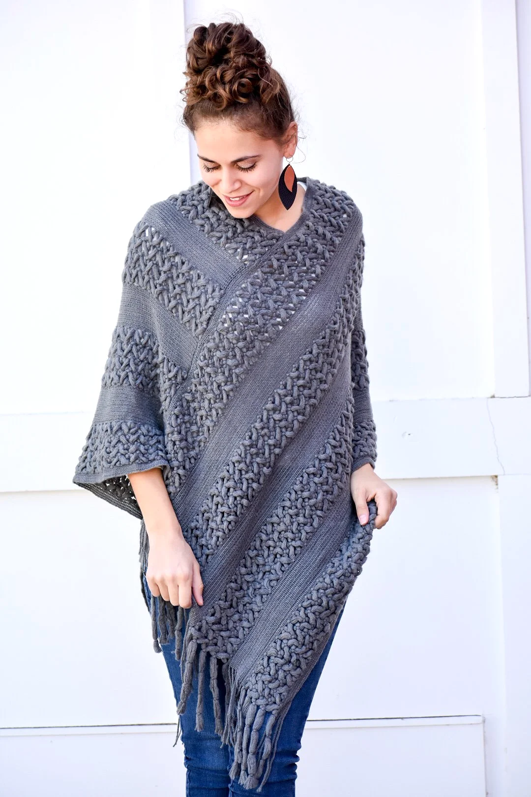 Better Gray Knit Poncho