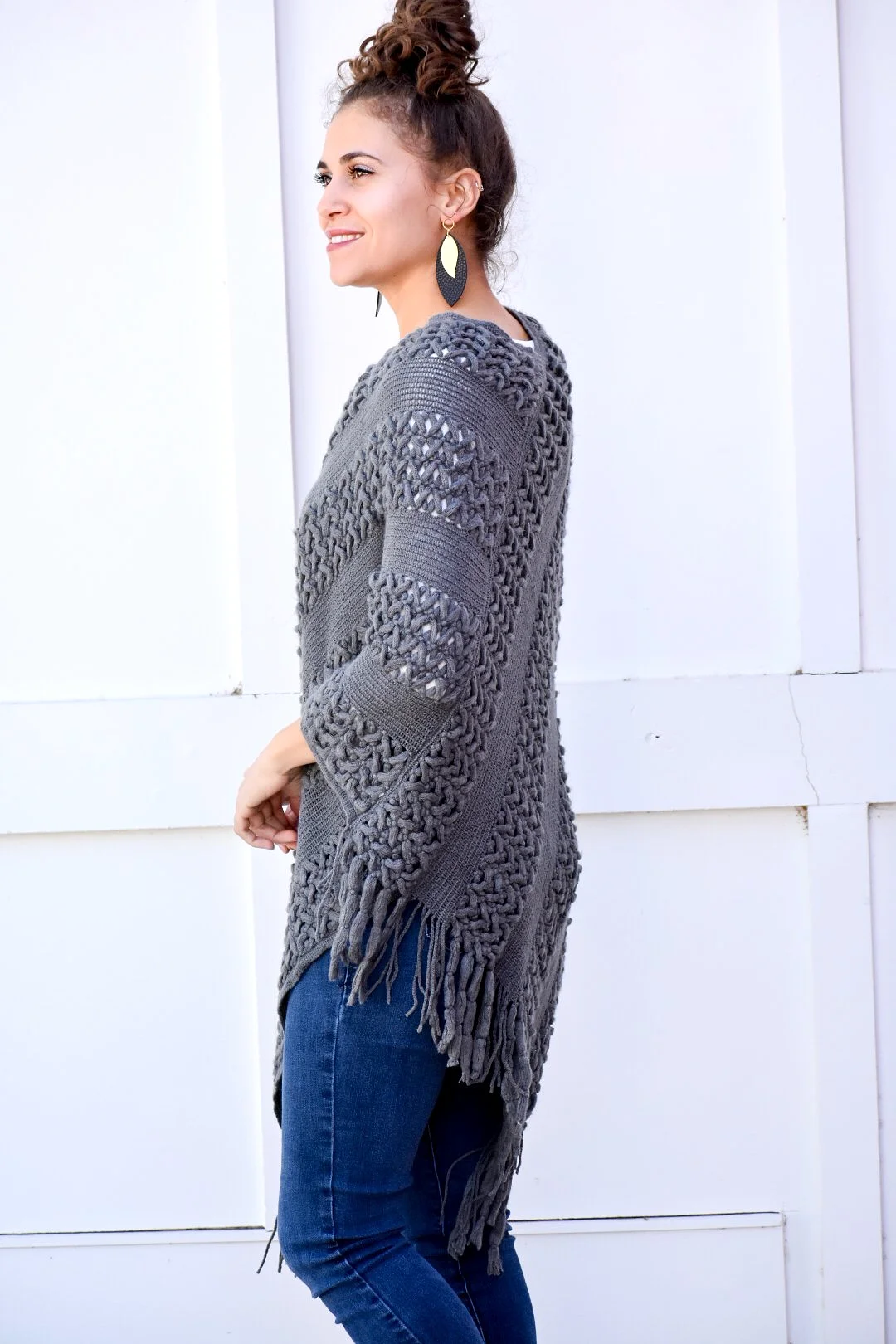 Better Gray Knit Poncho