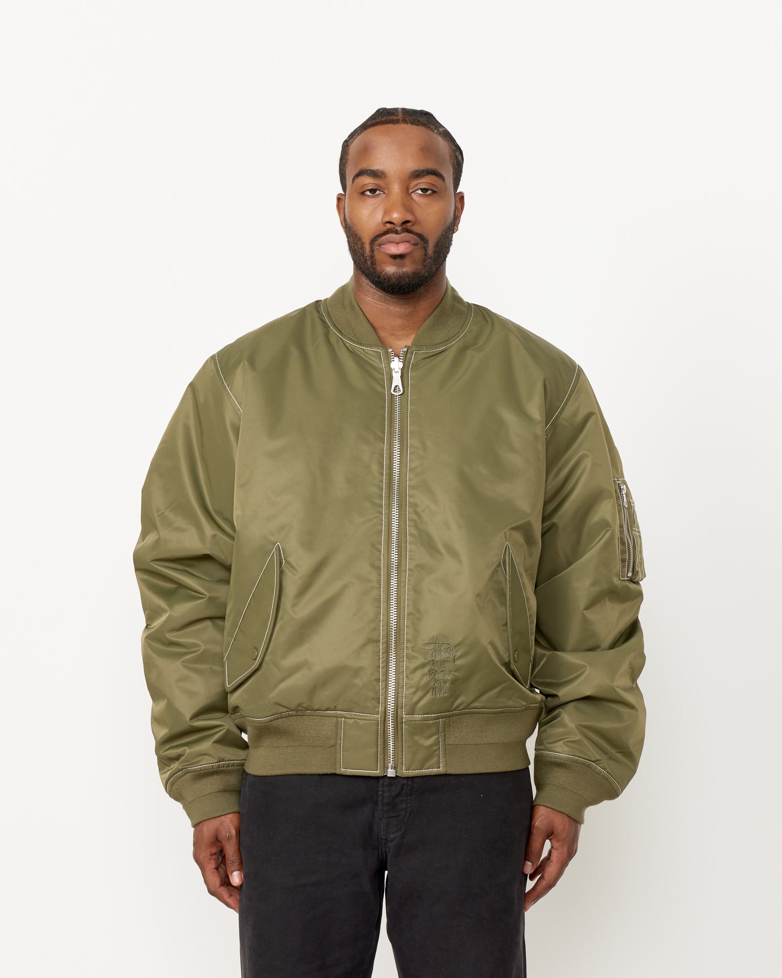 Built Bomber Jacket in Olive