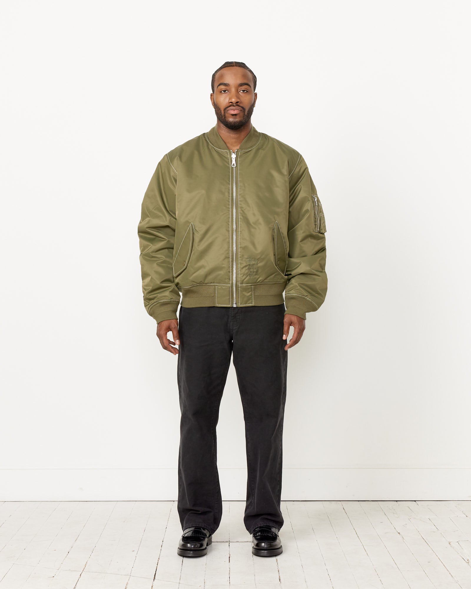 Built Bomber Jacket in Olive