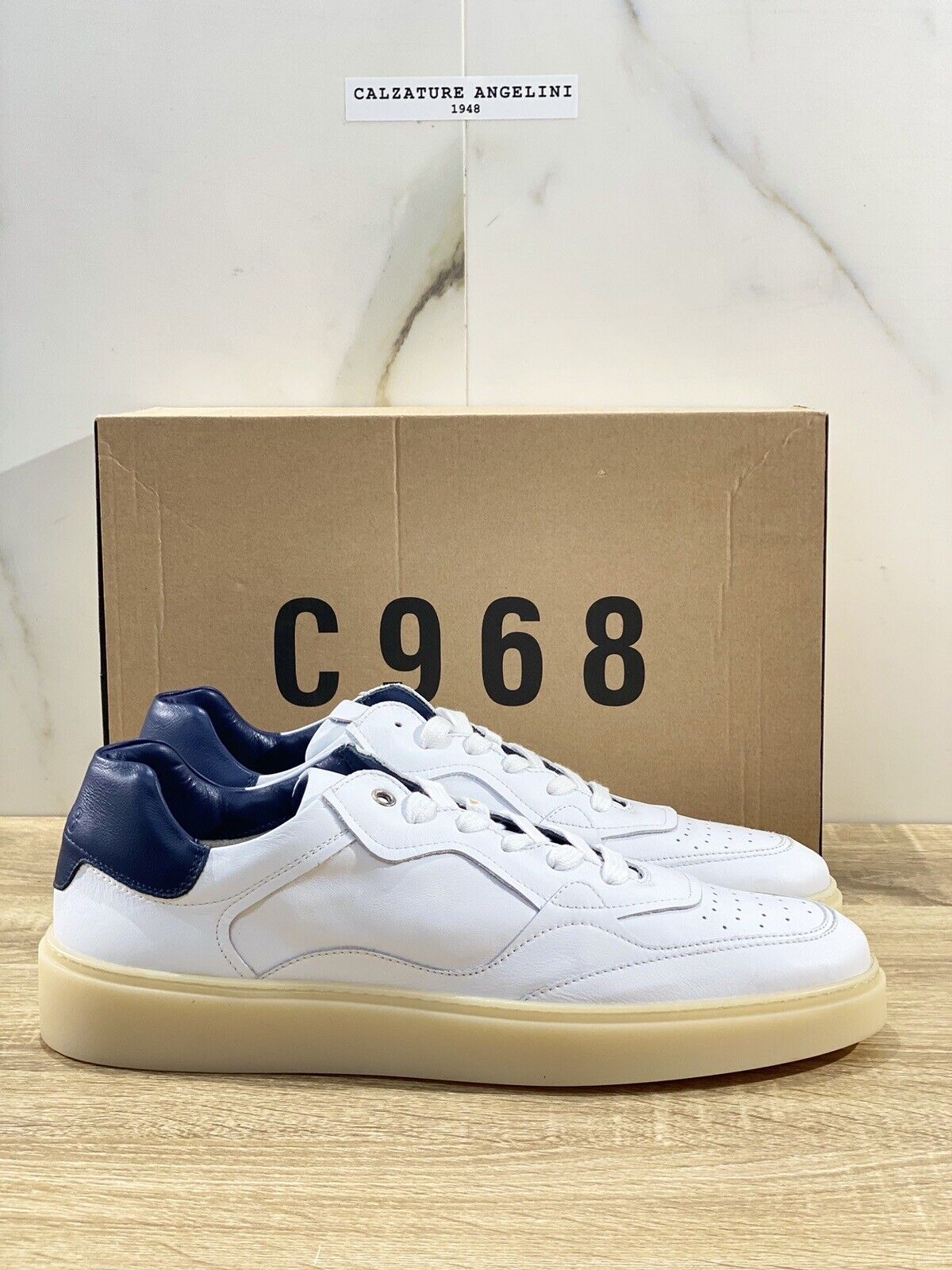 C968 Sneaker Uomo Pelle Bianca Modello Cary Made In Italy 45