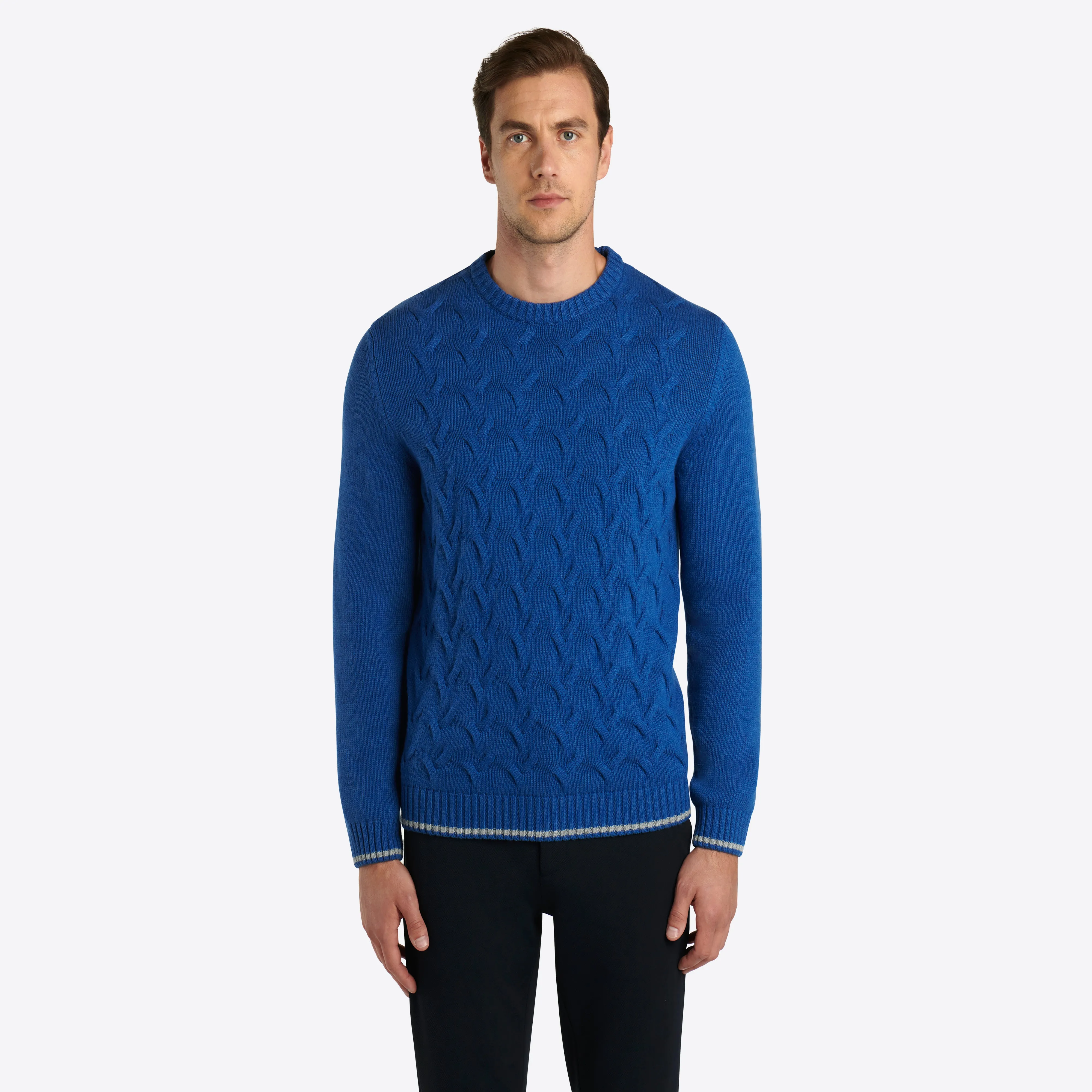 Cable Knit Crew Neck Sweater