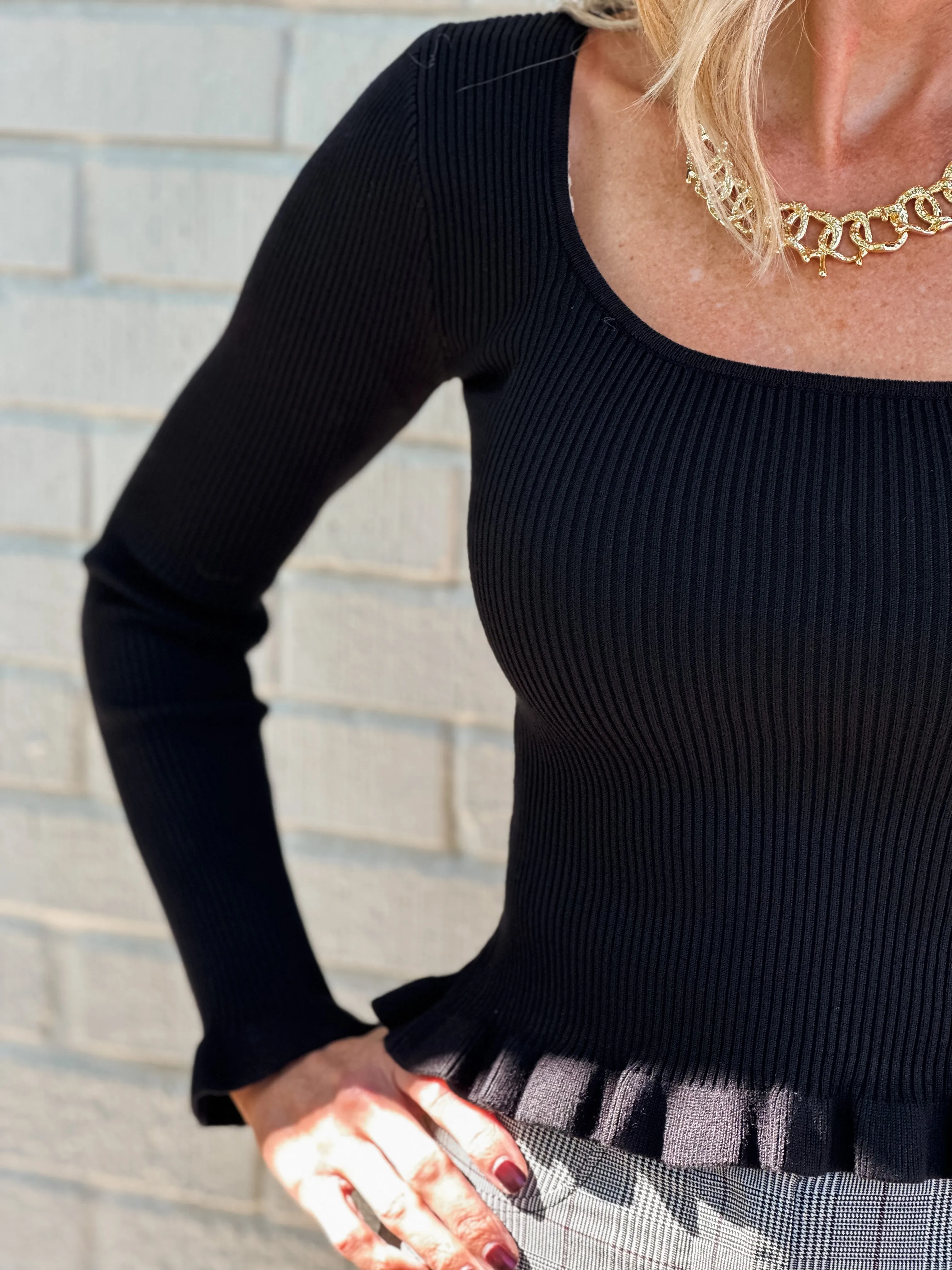 Core Long Sleeve Rib Knit Top