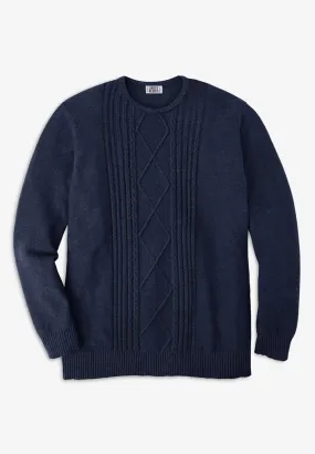 Crewneck Cable Knit Sweater