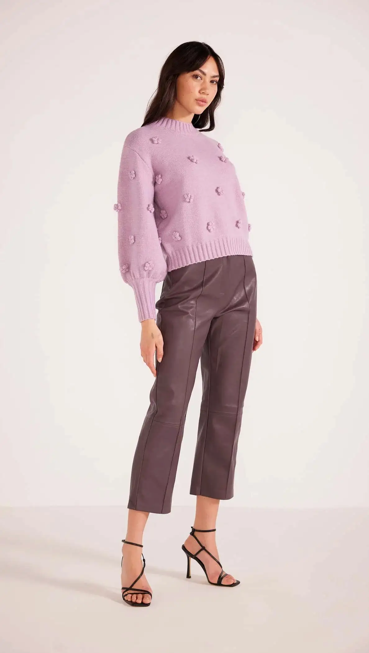 Daisy 3D Flower Knit Sweater - Lilac