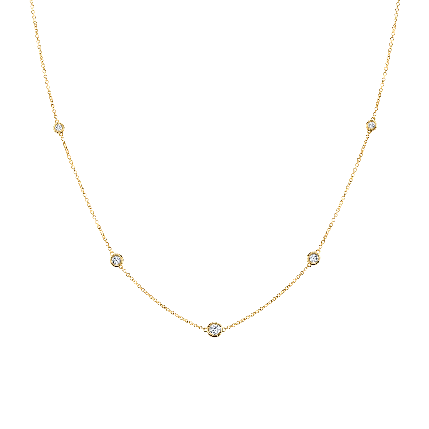 Diamond Bezel Strand Necklace