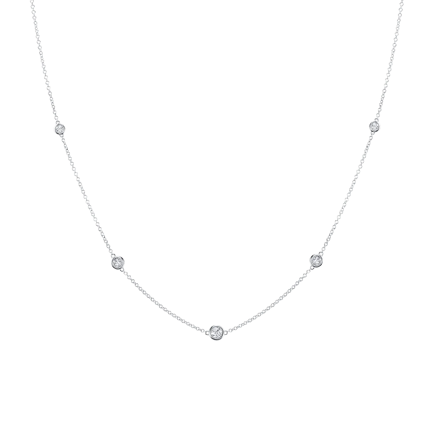 Diamond Bezel Strand Necklace