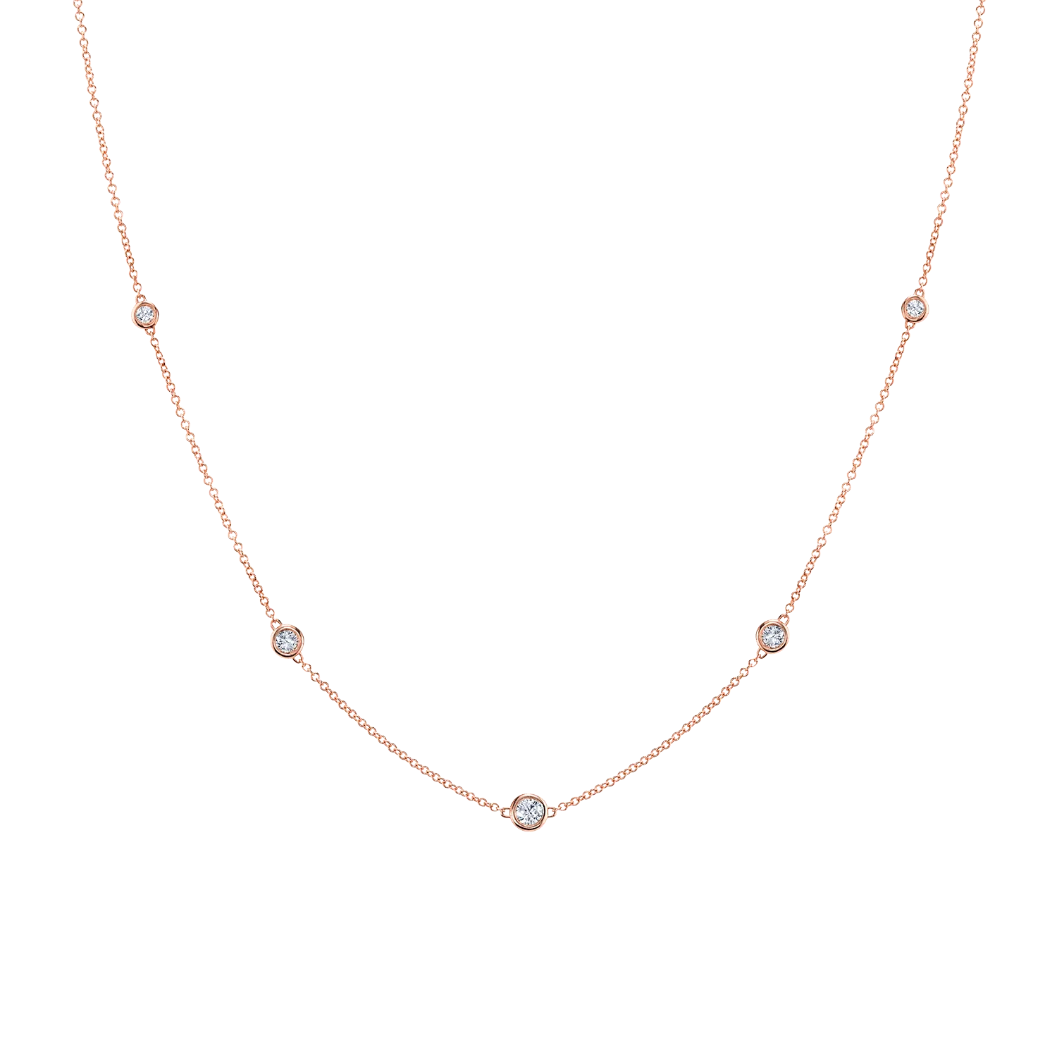 Diamond Bezel Strand Necklace