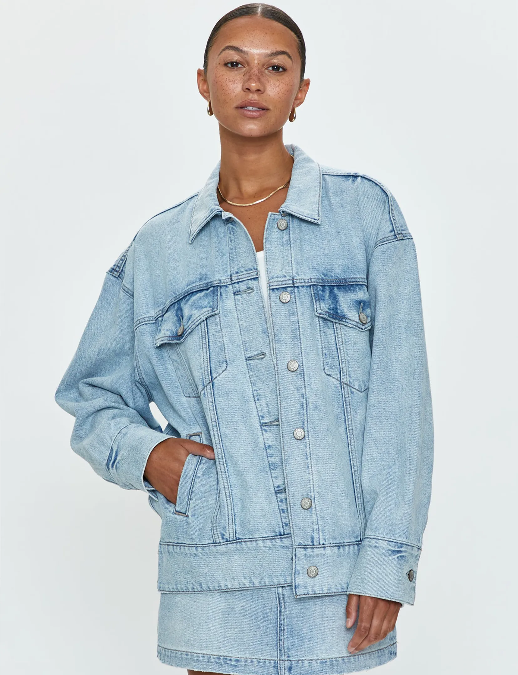 Dries Boyfriend Denim Trucker Jacket, Nimes