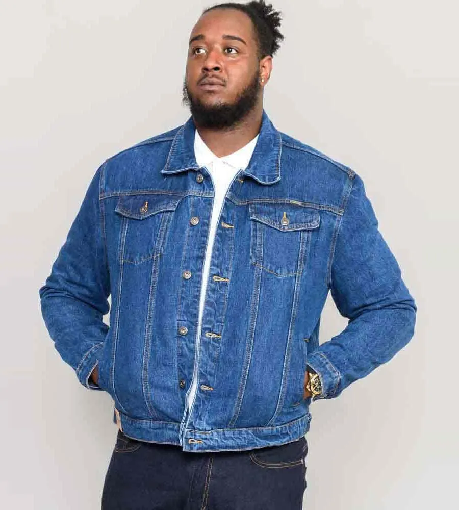 Duke Big Mens Blue Stonewash Western Style Trucker Denim Jacket (TRUCKER)