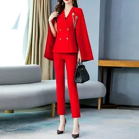 Elegant Lapel Double Breasted Pantsuit