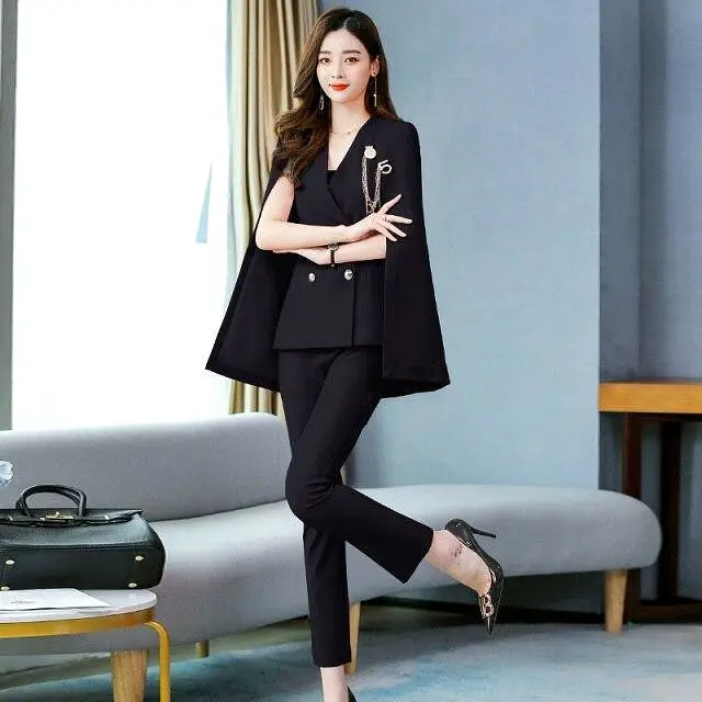 Elegant Lapel Double Breasted Pantsuit