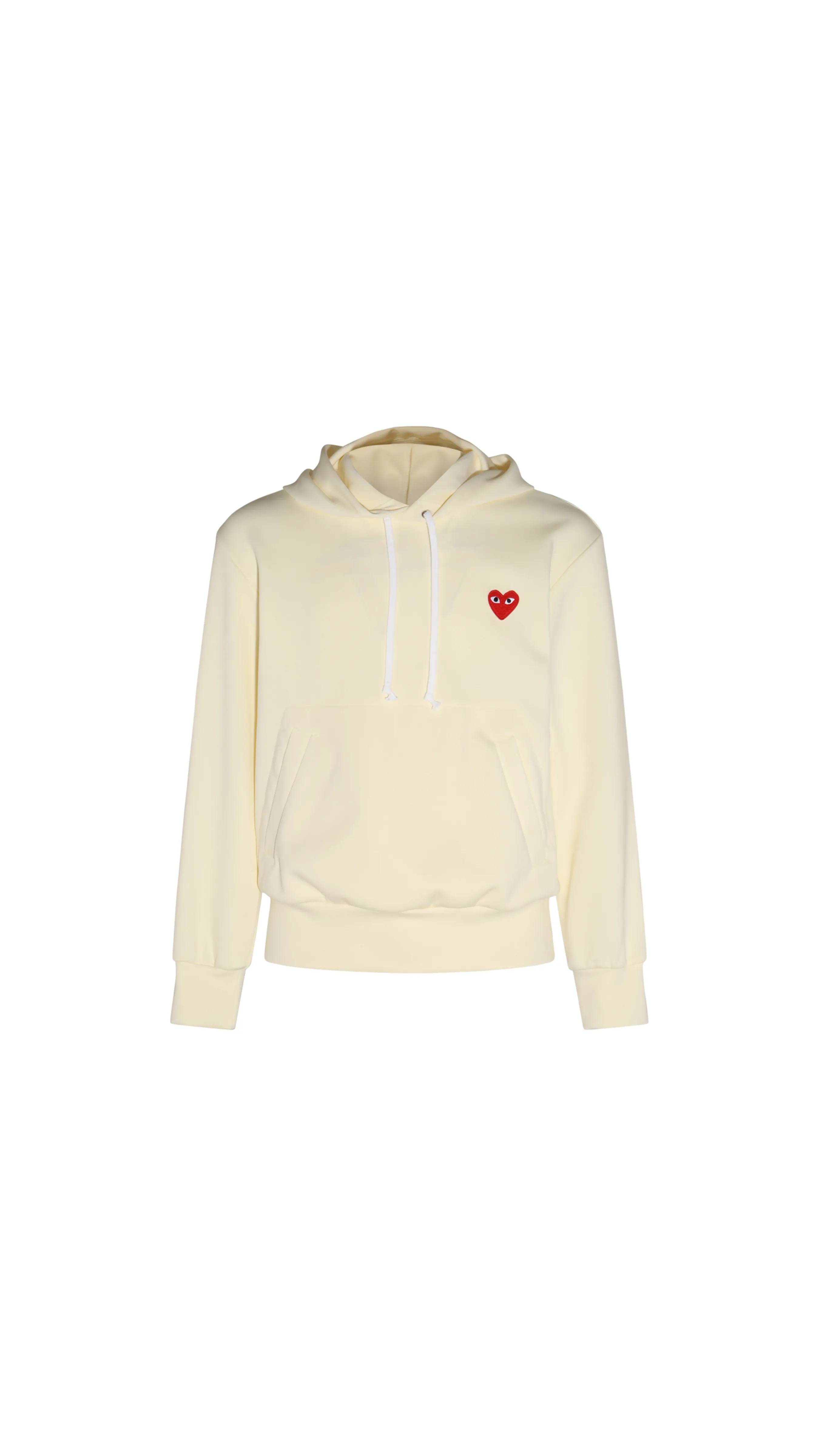 Embroidered Heart Hoodie - Cream