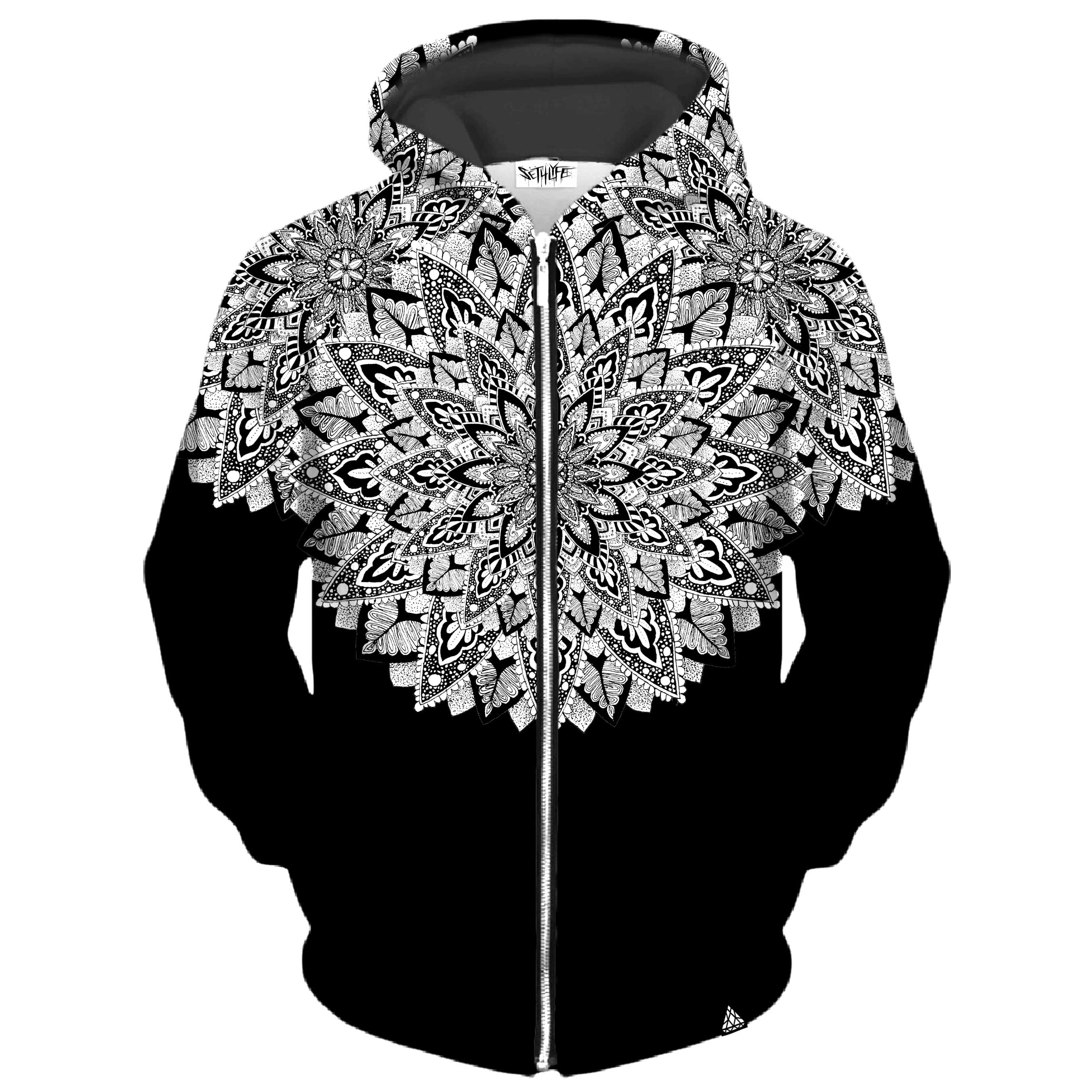 FLORAMANDALA ZIP UP HOODIE