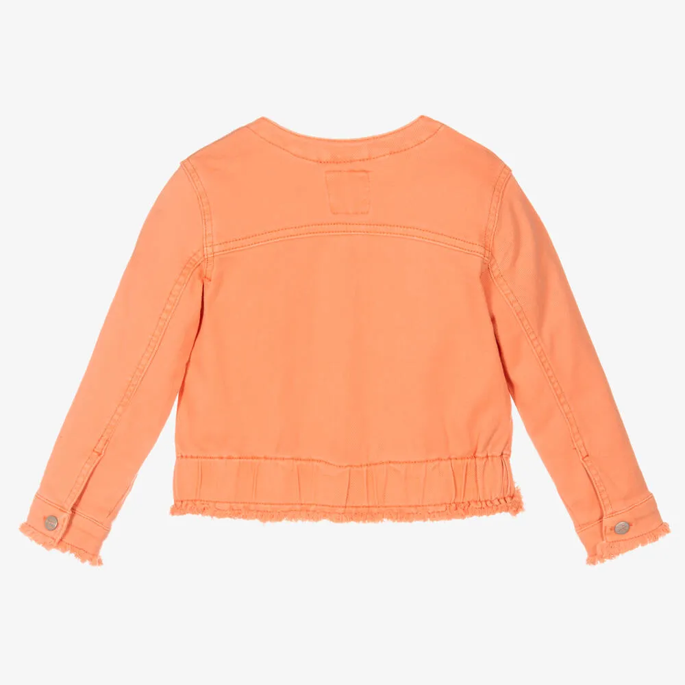 Girls Orange Denim Jacket