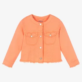 Girls Orange Denim Jacket