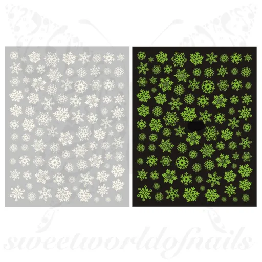 Glow in Dark Snowflake Christmas Nail Stickers