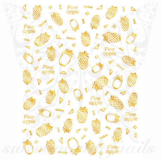 Gold Pineapple Nail Stickers