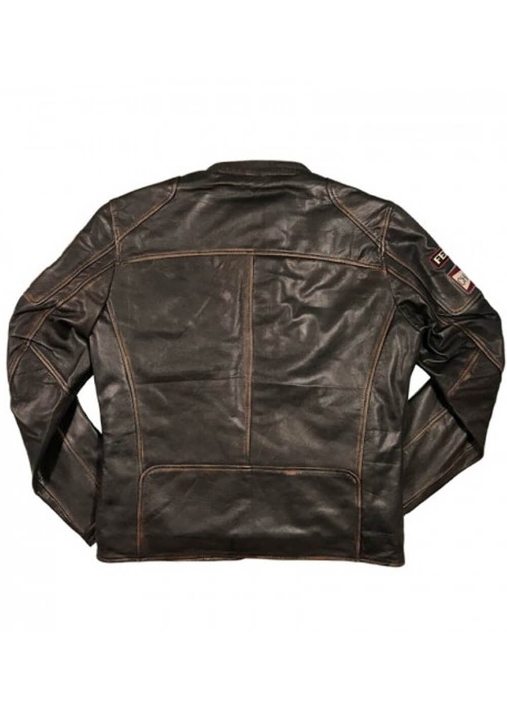 Grand Prix Men's Warson Classic Driver Jo Siffert Leather Race Jacket Brown