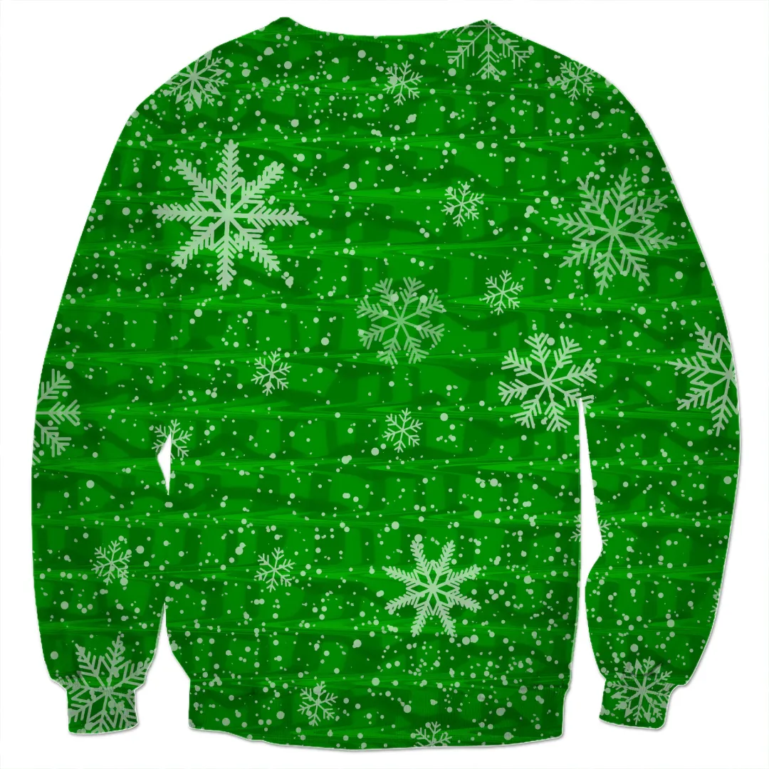 Green Snowflake Holiday Sweater