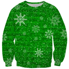 Green Snowflake Holiday Sweater