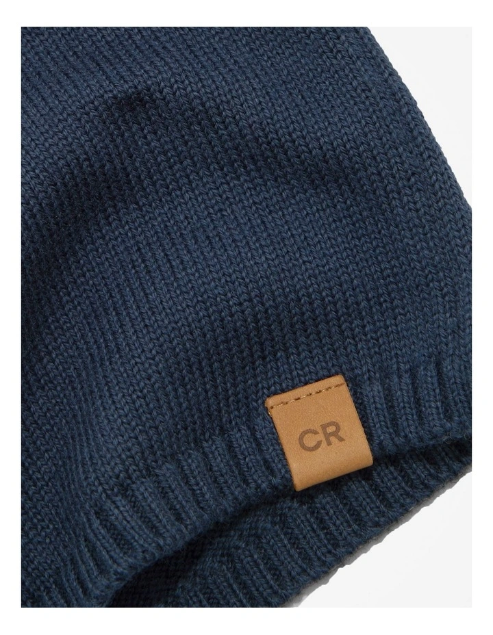 Henley Knit Sweater in Navy