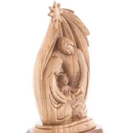 Holy Family and Star of Bethlehem Wooden Sculpture, 8.6