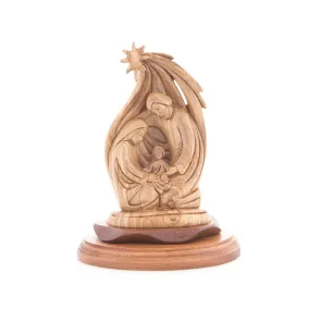 Holy Family and Star of Bethlehem Wooden Sculpture, 8.6