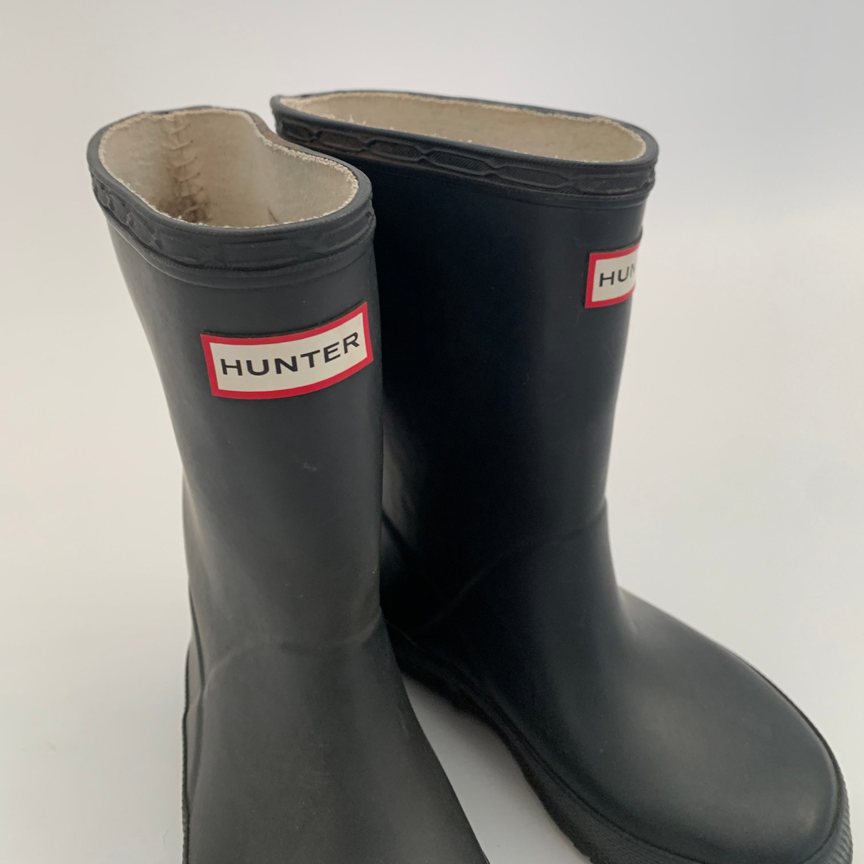 Hunter Navy Wellington Boots: Size UK 7