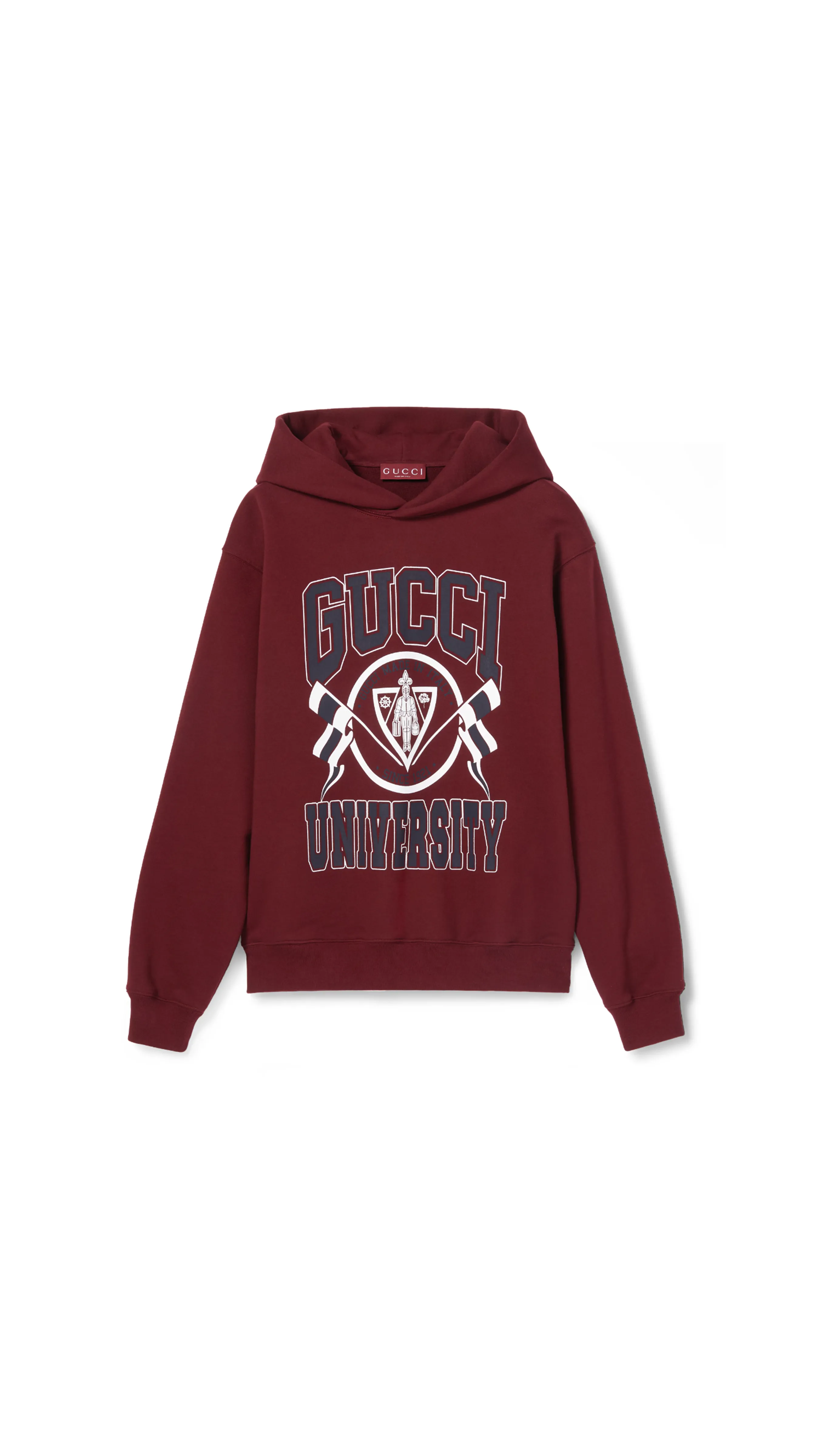 Jersey Printed Hoodie - Burgundy