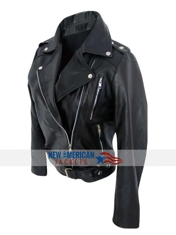 Kim Kardashian Black Biker Jacket - New American Jackets