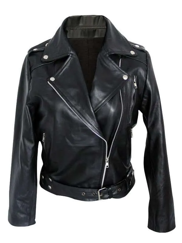 Kim Kardashian Black Biker Jacket - New American Jackets