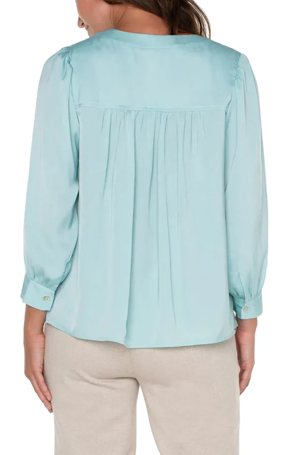 Liverpool V-Neck Popover Woven Blouse