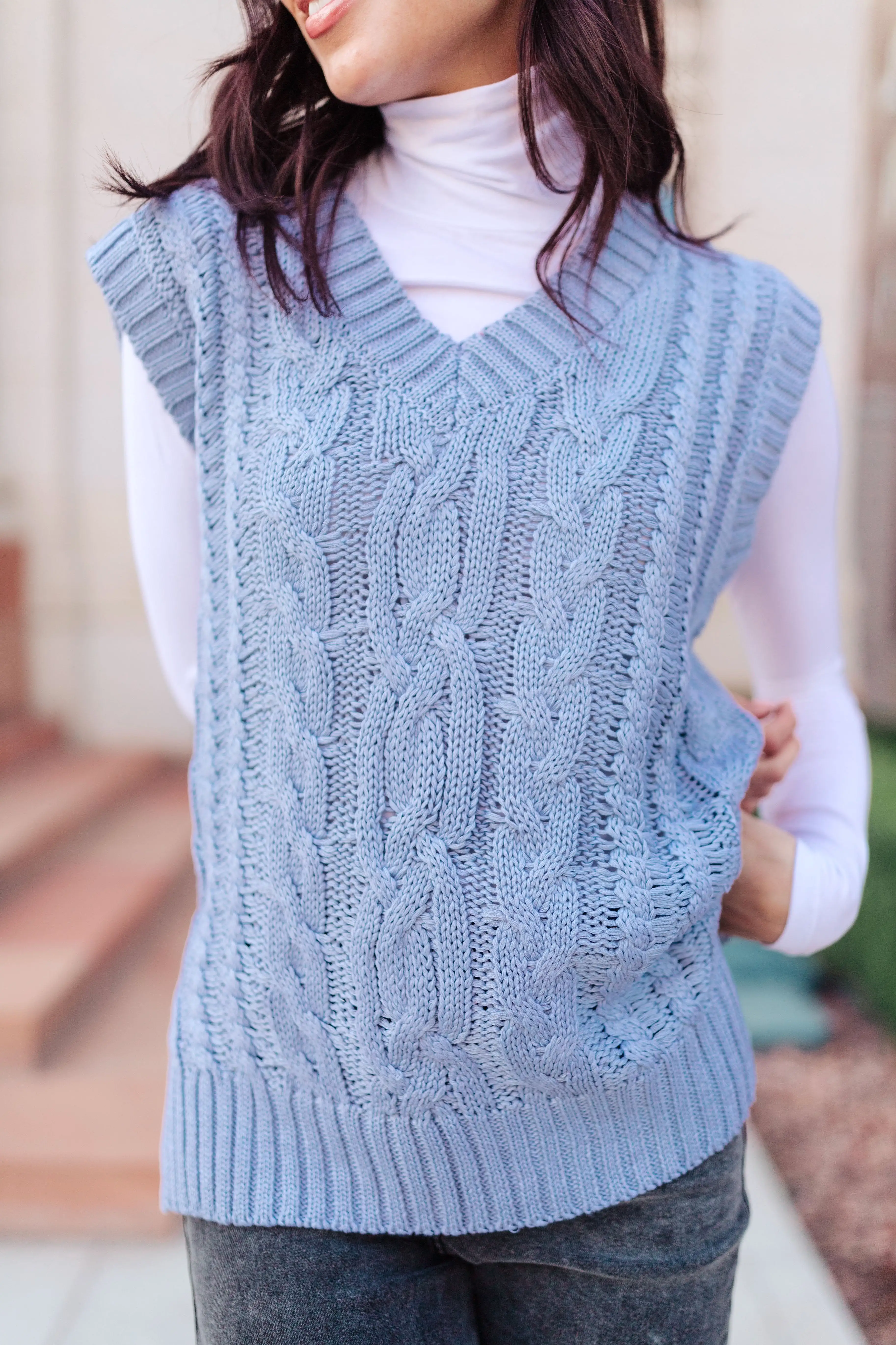 Love Struck Cable Knit Sweater Vest