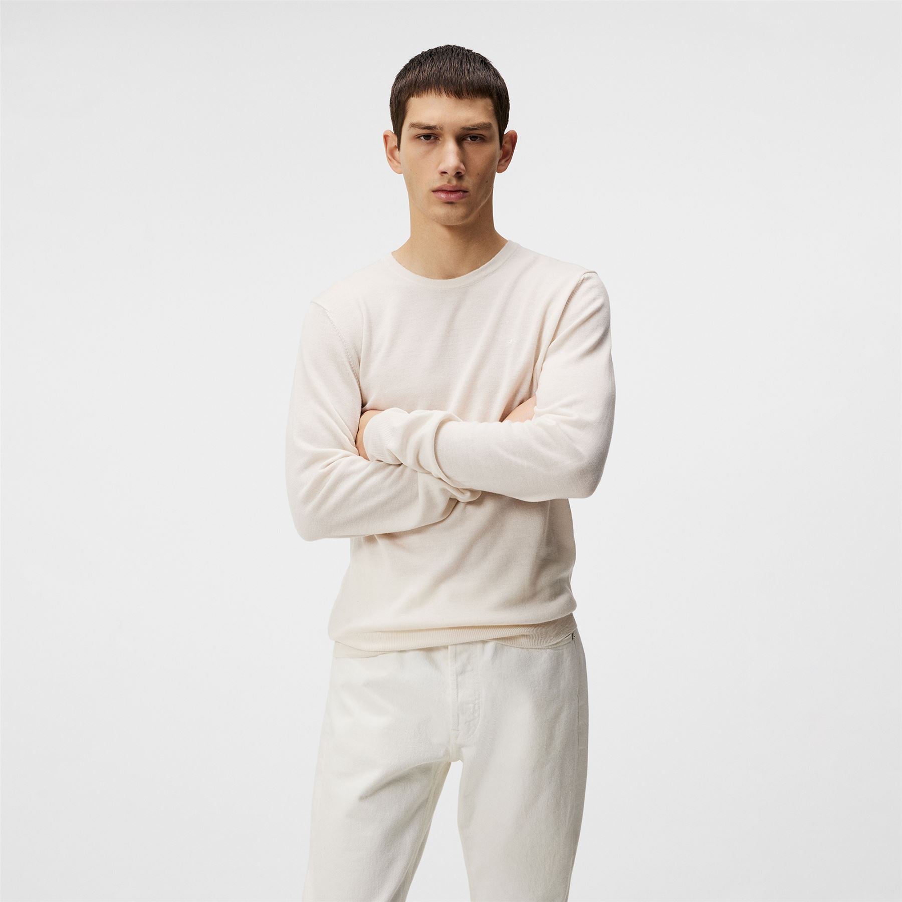 Lyle Merino Crew Neck Sweater Cloud White - SS24