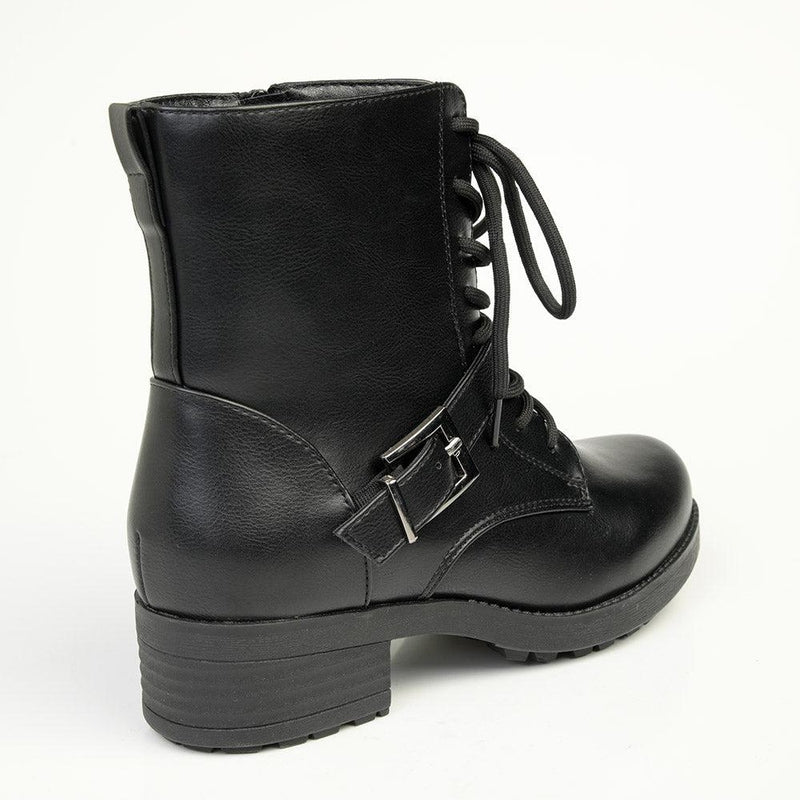 Madison Bex Combat Ankle Boots - Black