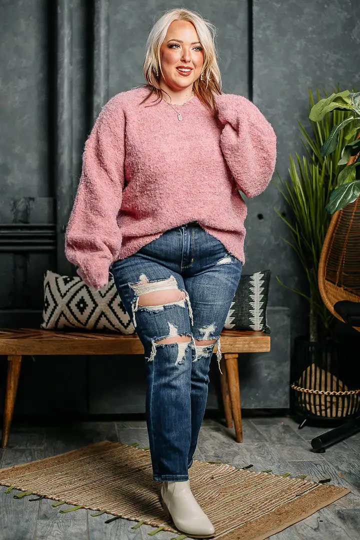 Mixed Feelings Soft Knit Sweater | Pink