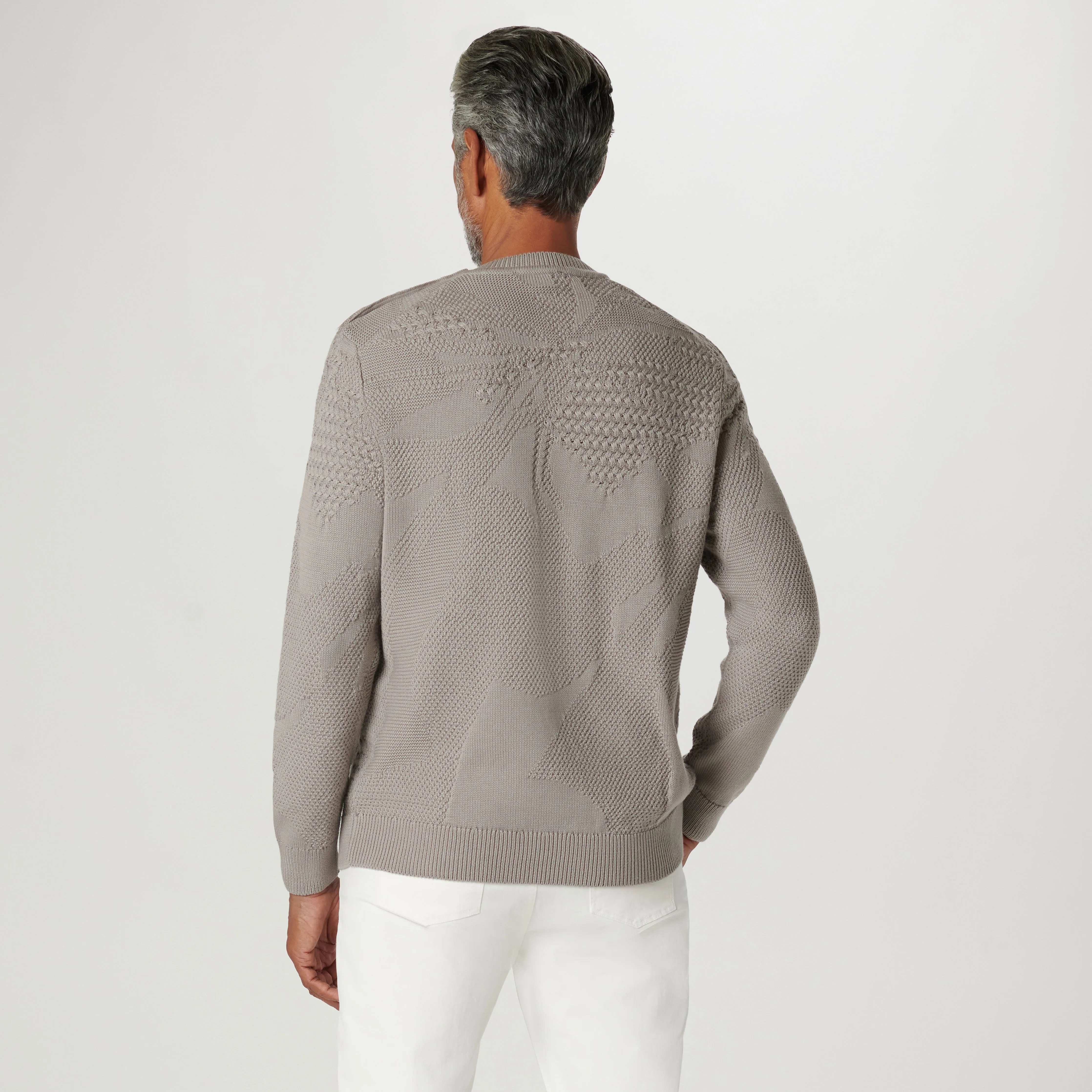 Mixed Stitch Crew Neck Sweater