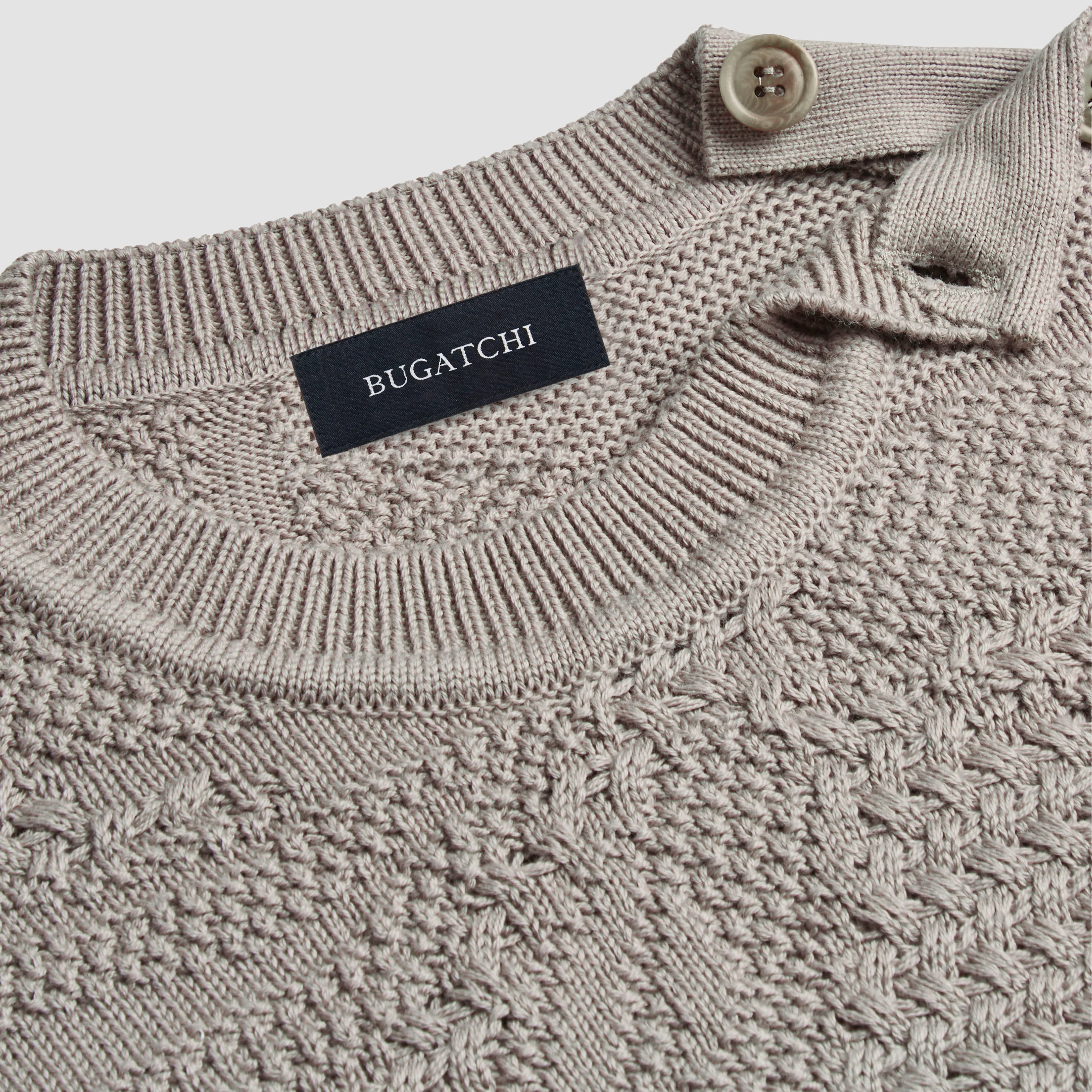 Mixed Stitch Crew Neck Sweater