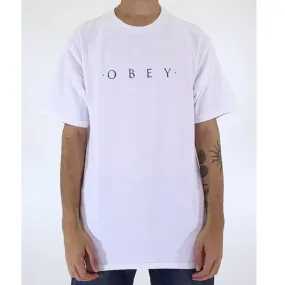 Obey NOVEL OBEY Men’s Regular fit.Crew neck tee White